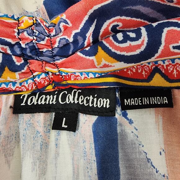 Tolani Regular Printed Open Front Woven Wrap Kimono Womens Large Abstract Red - Picture 8 of 11